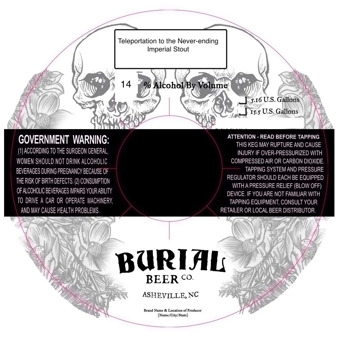 Teleportation to the Never-ending Imperial Stout label art — BURIAL BEER CO.