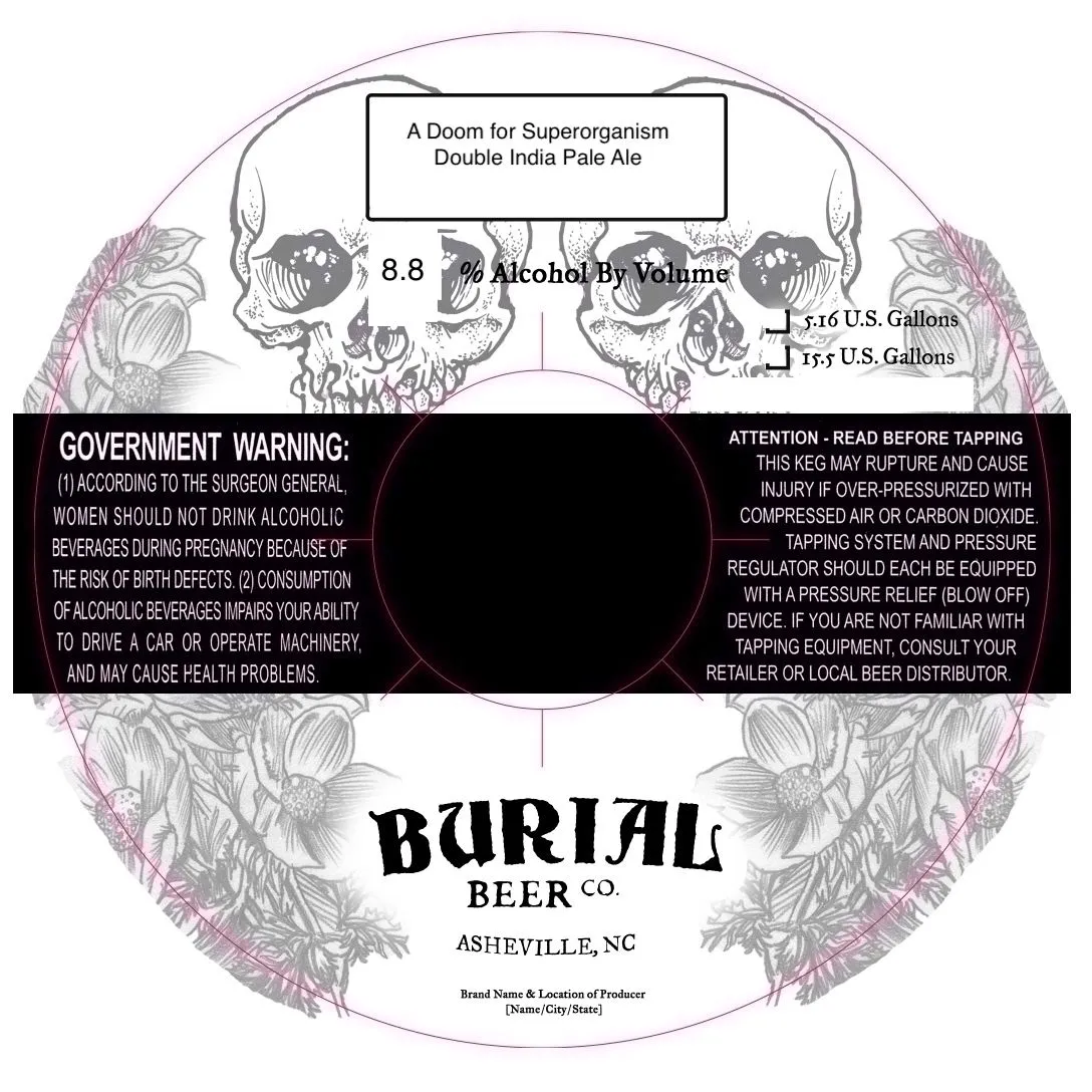 A Doom for Superorganism label art — BURIAL BEER CO.