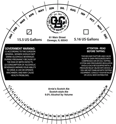 Arnie's Scotch Ale label