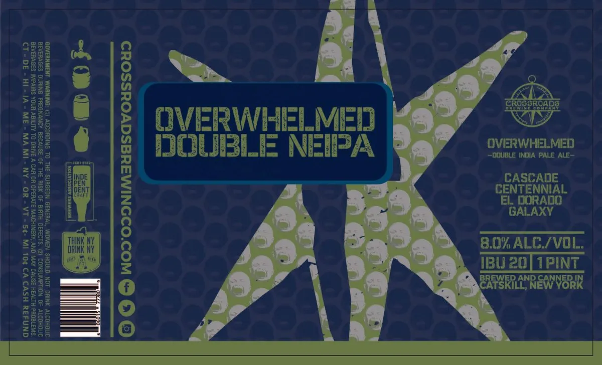 Overwhelmed Double NEIPA — full label as filed with TTB