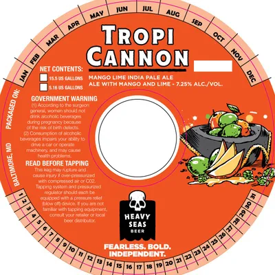 Tropicannon Mango Lime India Pale Ale label