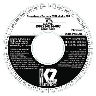 Strawberry Banana Milkshake IPA label