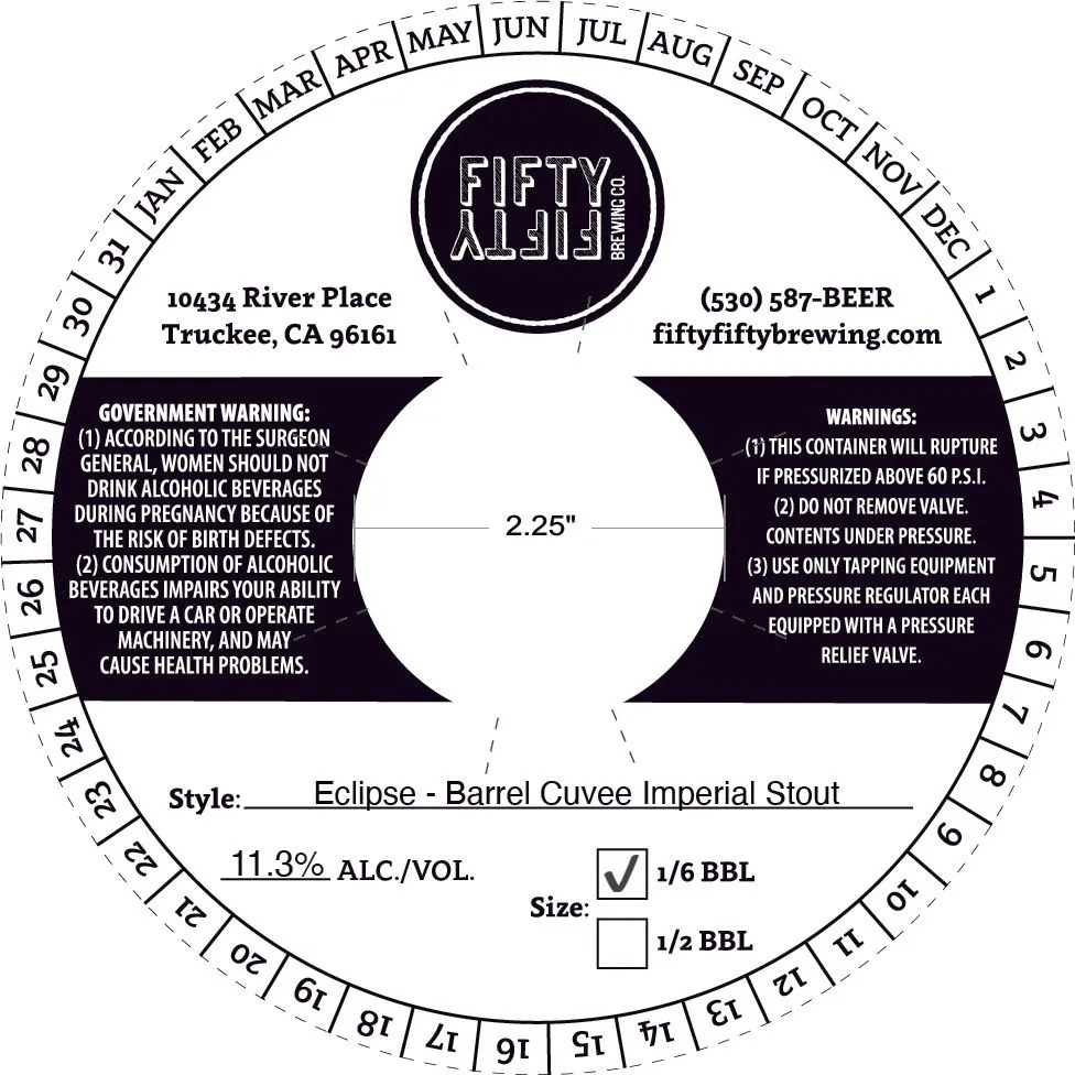 Eclipse - Barrel Cuvee — full label as filed with TTB