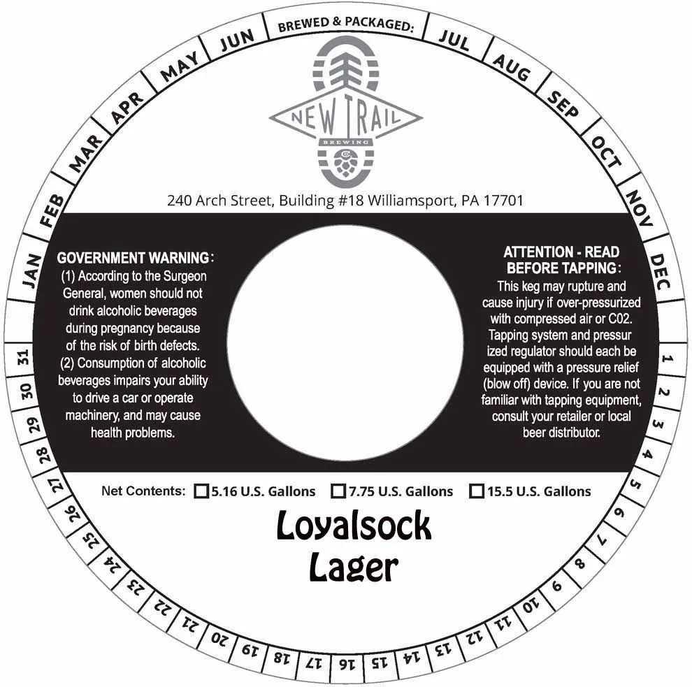 Loyalsock Lager — full label as filed with TTB
