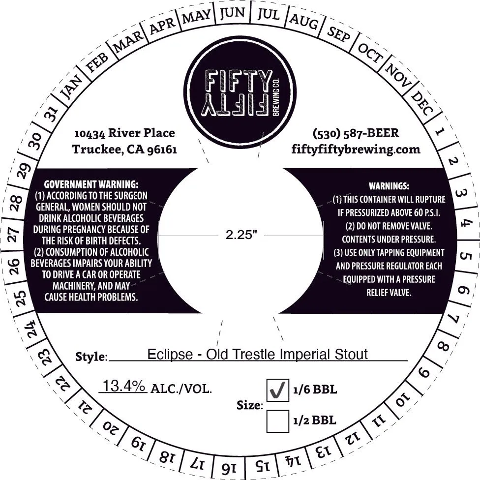 Eclipse - Old Trestle Imperial Stout — full label as filed with TTB