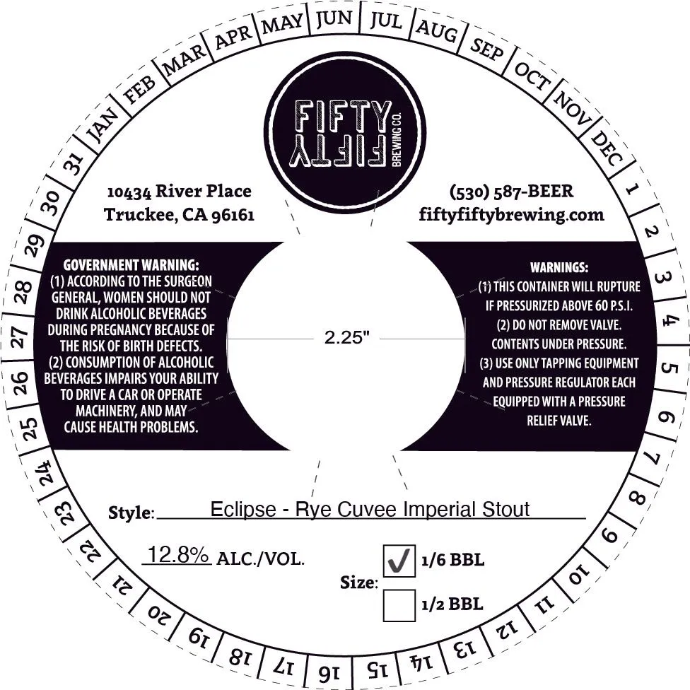 Eclipse - Rye Cuvee — full label as filed with TTB