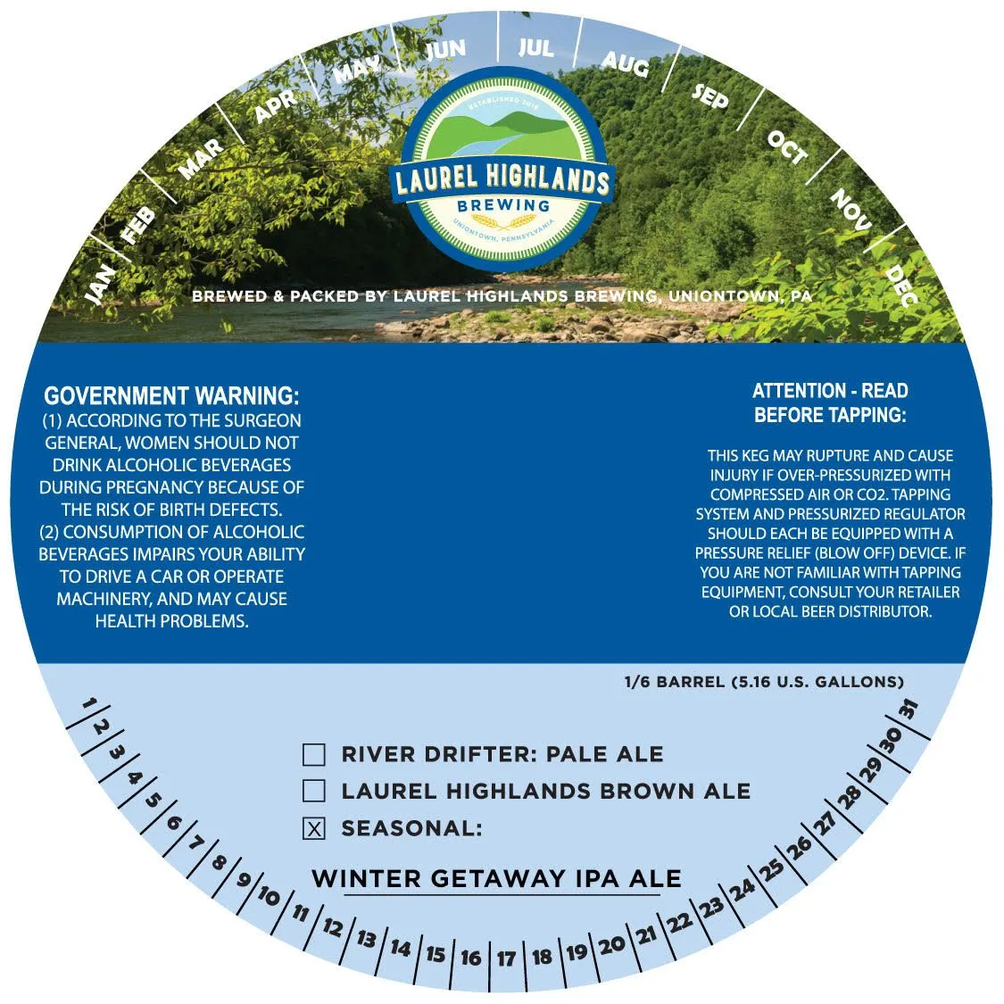 Winter Getaway IPA Ale — full label as filed with TTB