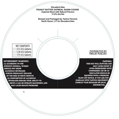 Peanut Butter Oatmeal Raisin Cookie label