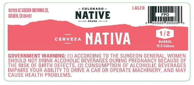 Cerveza Nativa — full label as filed with TTB