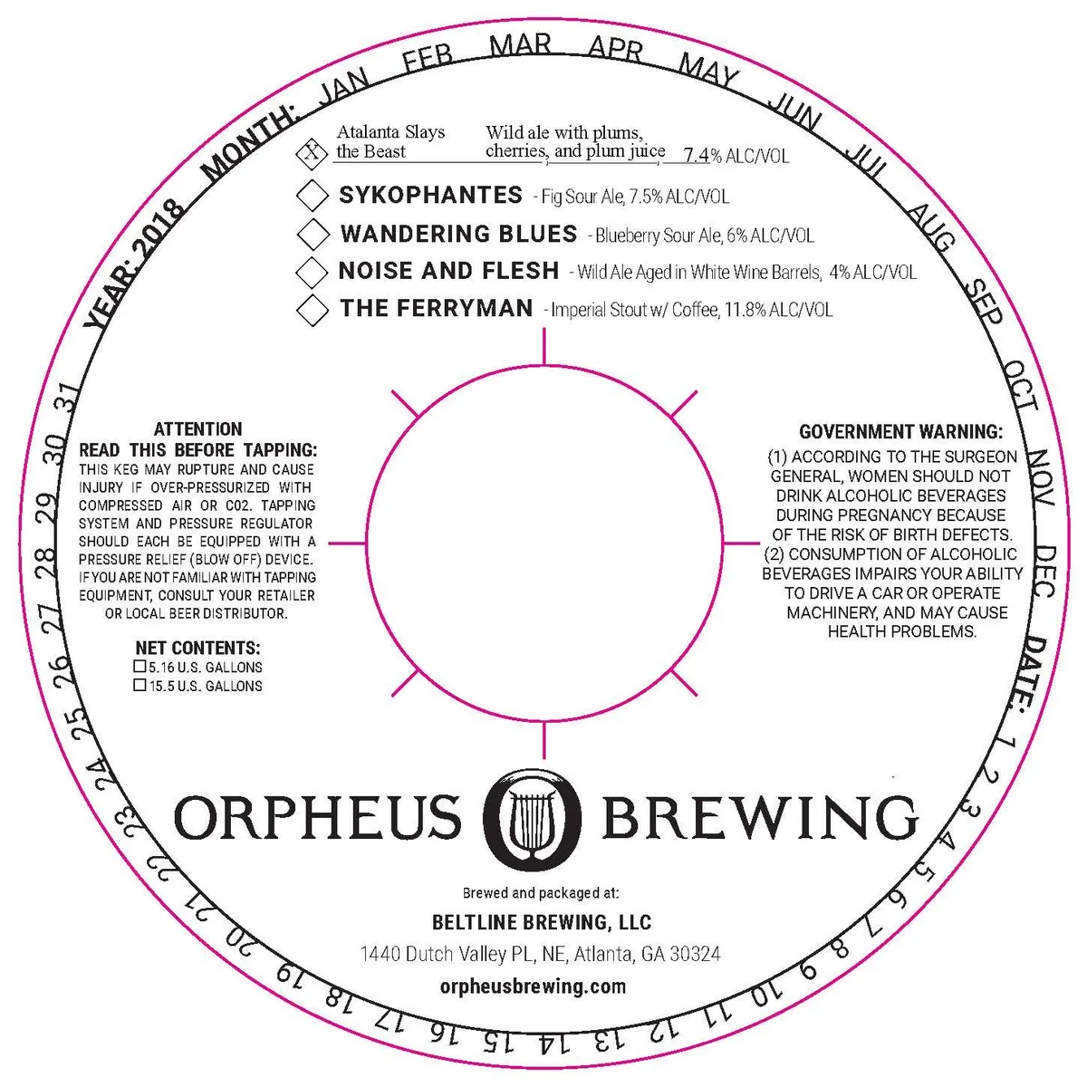 Atalanta Slays the Beast — full label as filed with TTB