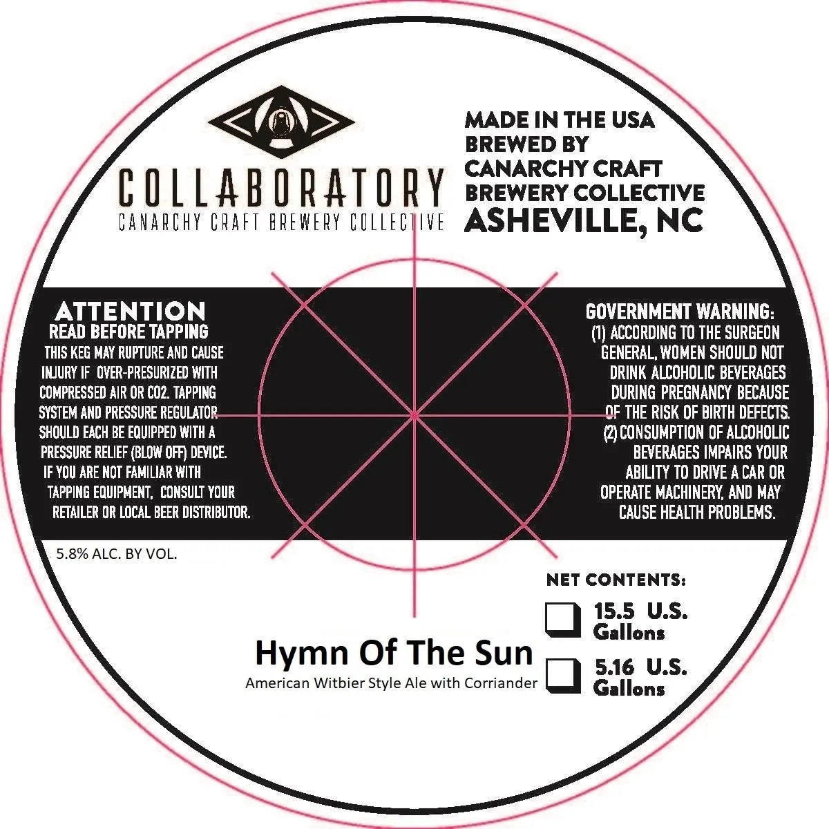 Hymn Of The Sun — full label as filed with TTB