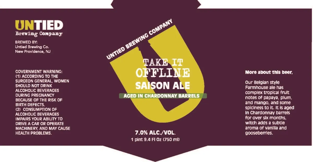Take It Offline — full label as filed with TTB