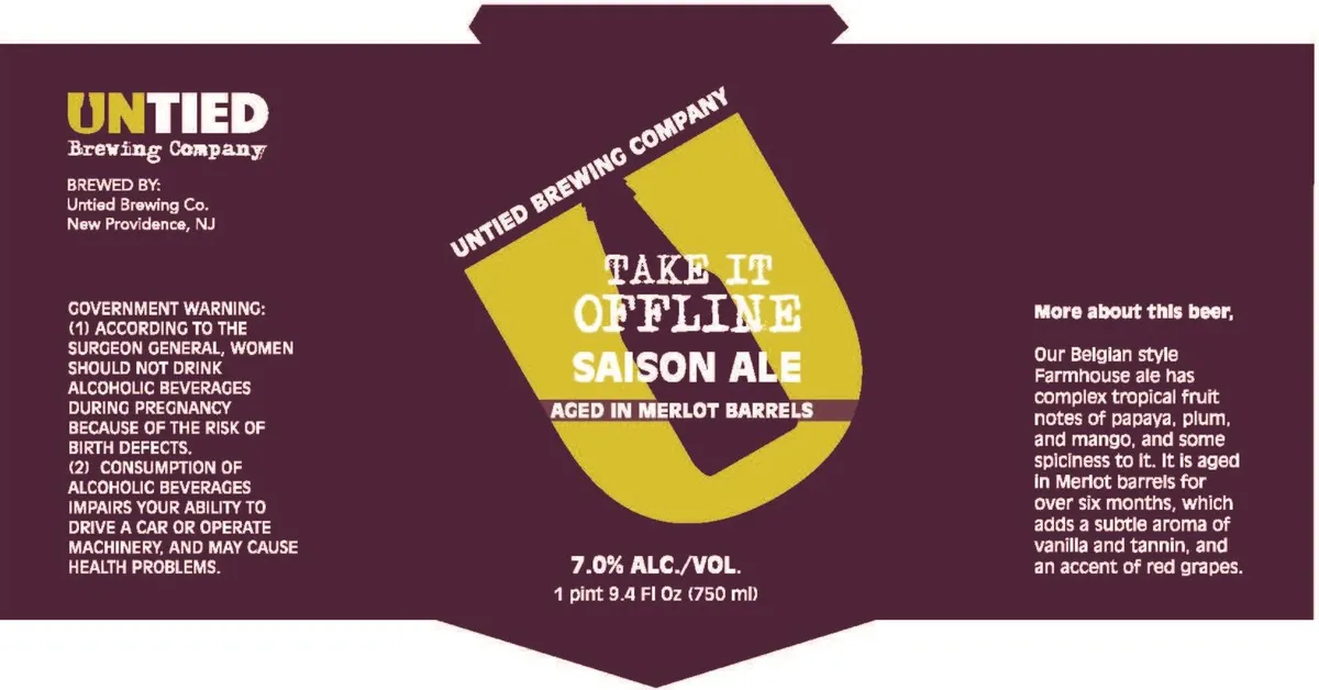 Take It Offline — full label as filed with TTB