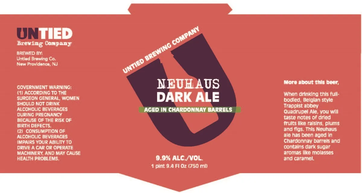 Neuhaus Dark Ale — full label as filed with TTB