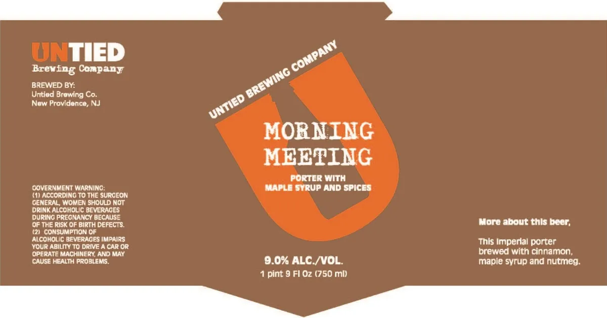Morning Meeting — full label as filed with TTB