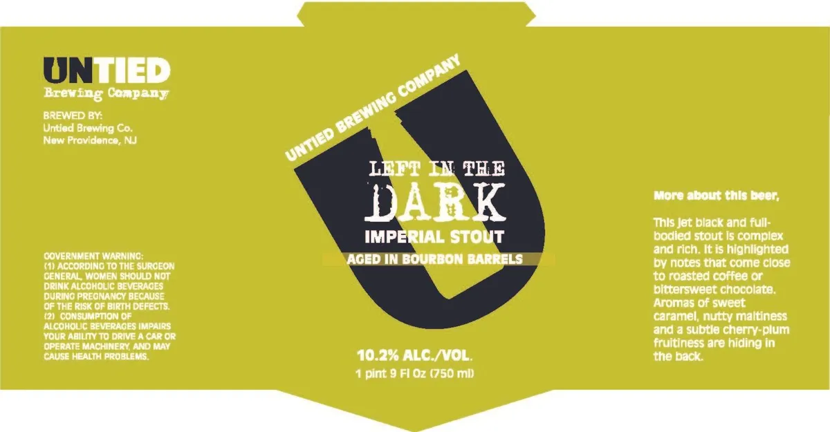 Left in the Dark — full label as filed with TTB