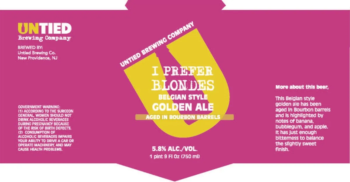 I Prefer Blondes — full label as filed with TTB