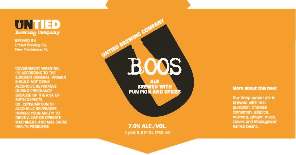 Boos — full label as filed with TTB