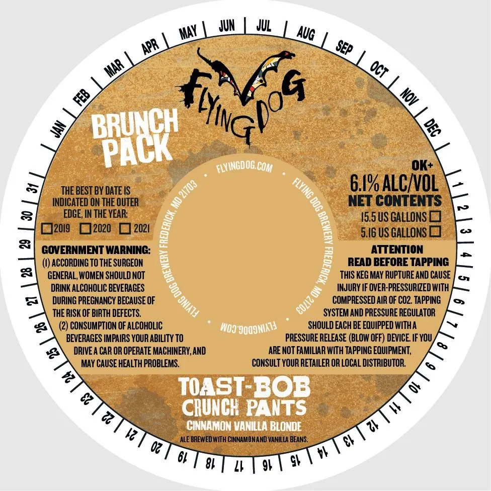Toast-Bob Crunch Pants — full label as filed with TTB