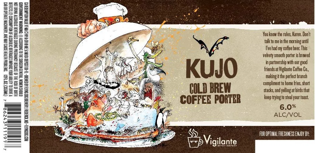 Kujo Cold Brew Coffee Porter — full label as filed with TTB
