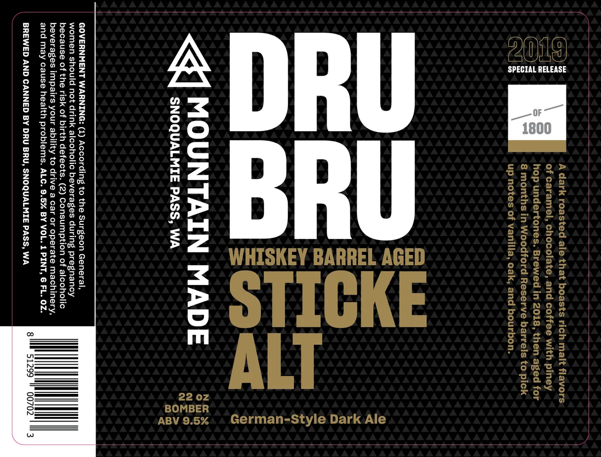 Whiskey Barrel Aged Sticke Alt label art — WHISKEY BARREL AGED STICKE ALT