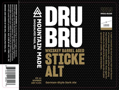 Whiskey Barrel Aged Sticke Alt label