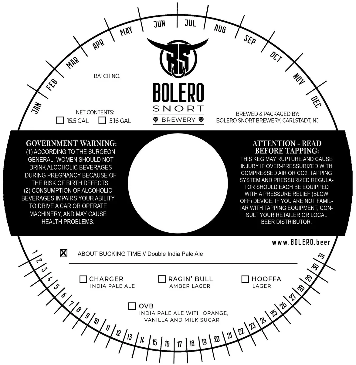 About Bucking Time — full label as filed with TTB