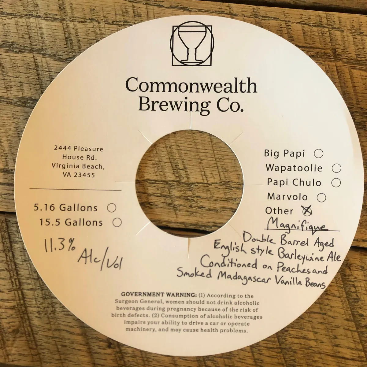 Magnifique — full label as filed with TTB
