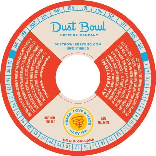 Peace, Love & Haze Hazy India Pale Ale — full label as filed with TTB