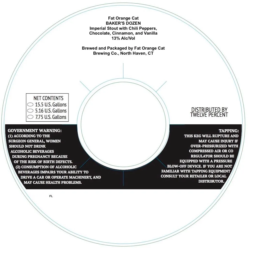 Baker's Dozen — full label as filed with TTB
