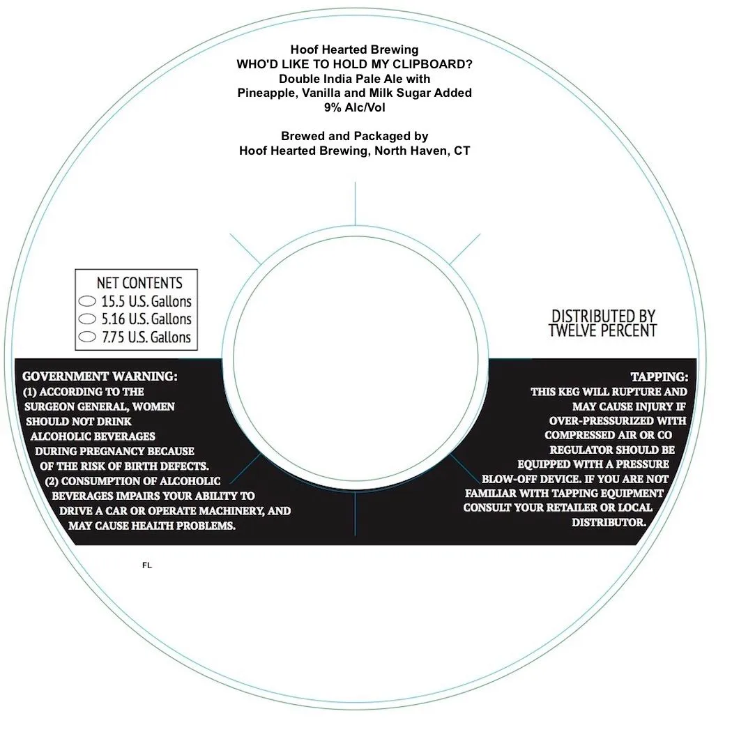 Who'd Like to Hold My Clipboard? — full label as filed with TTB