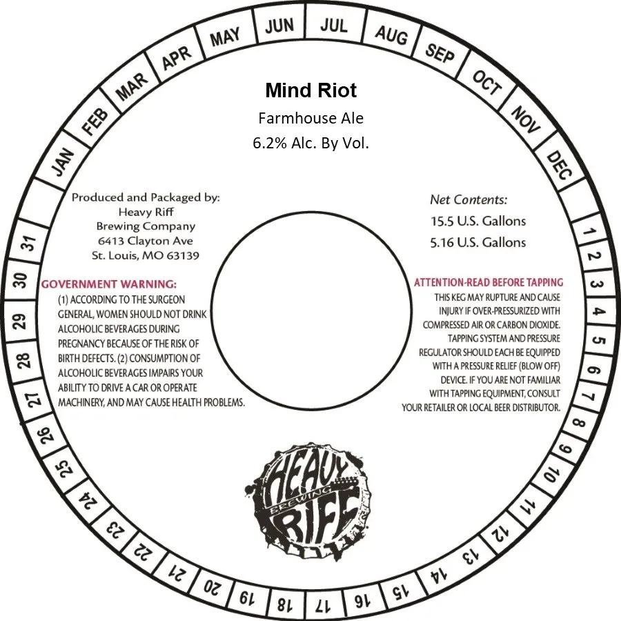 Mind Riot — full label as filed with TTB