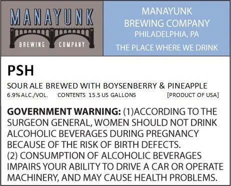 PSH — full label as filed with TTB