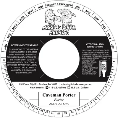 Caveman Porter label