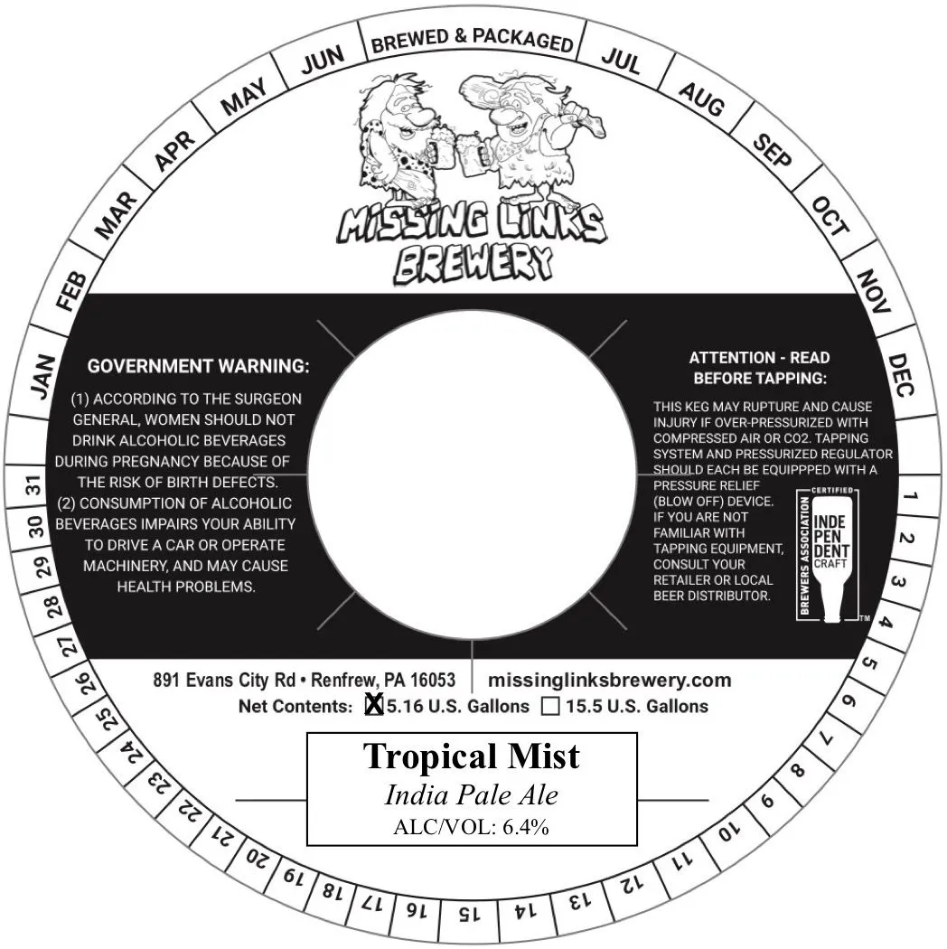 Tropical Mist — full label as filed with TTB