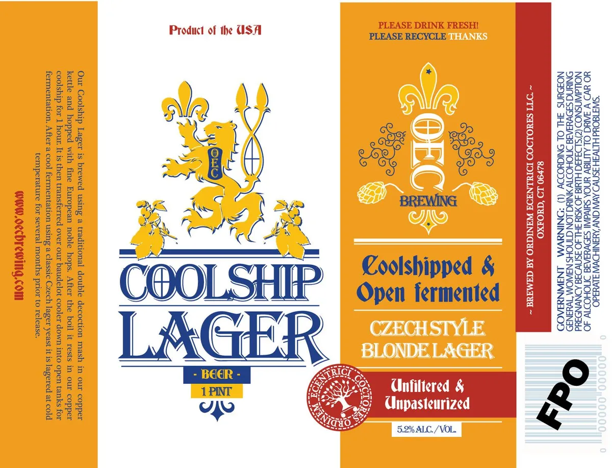 Coolship Lager — full label as filed with TTB