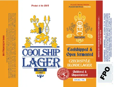 Coolship Lager label
