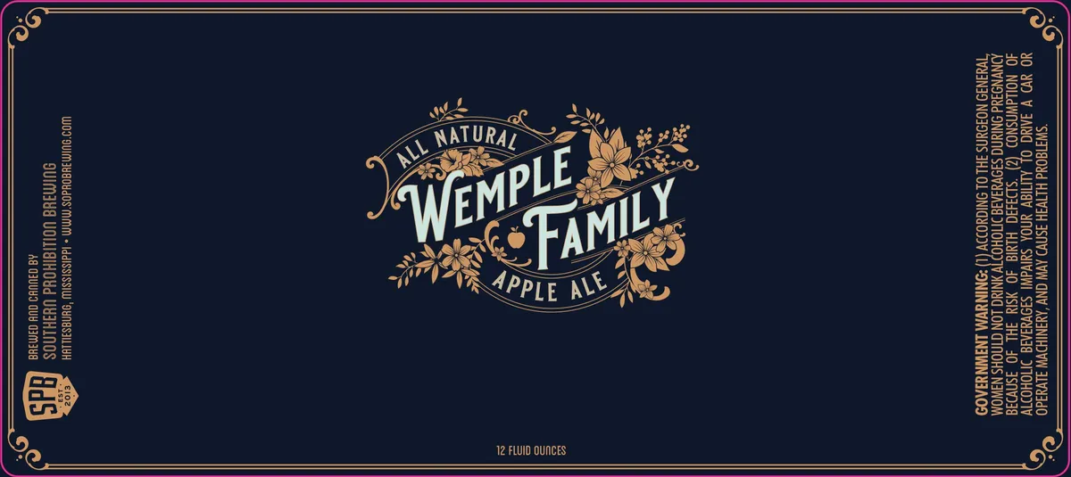 Wemple Family Apple Ale — full label as filed with TTB