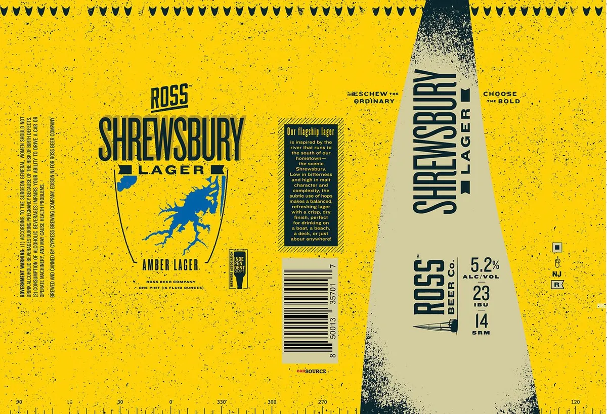 Shrewsbury Lager label art — SHREWSBURY LAGER
