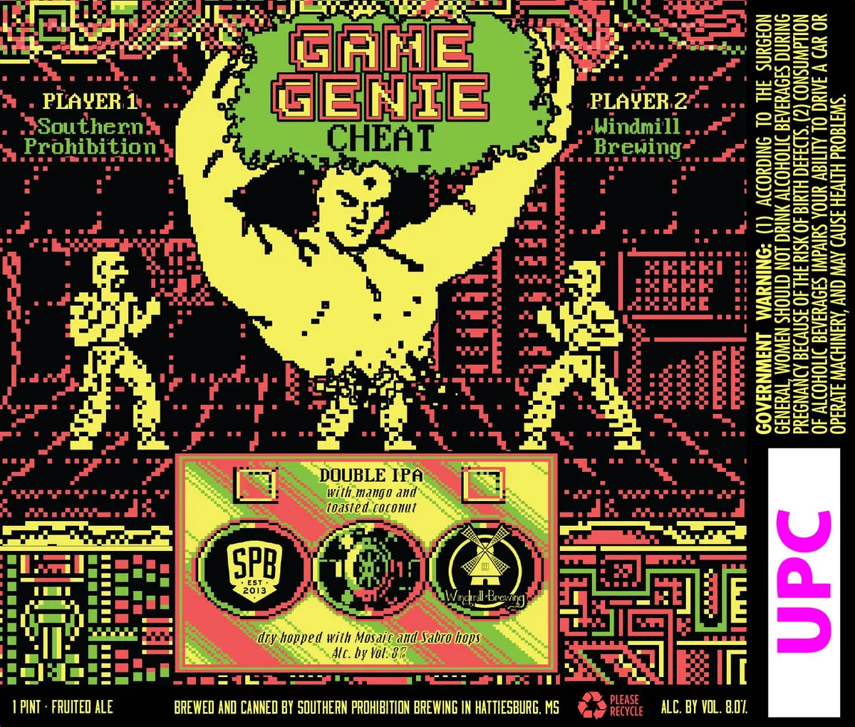 Game Genie Cheat label art — SOUTHERN PROHIBITION BREWING