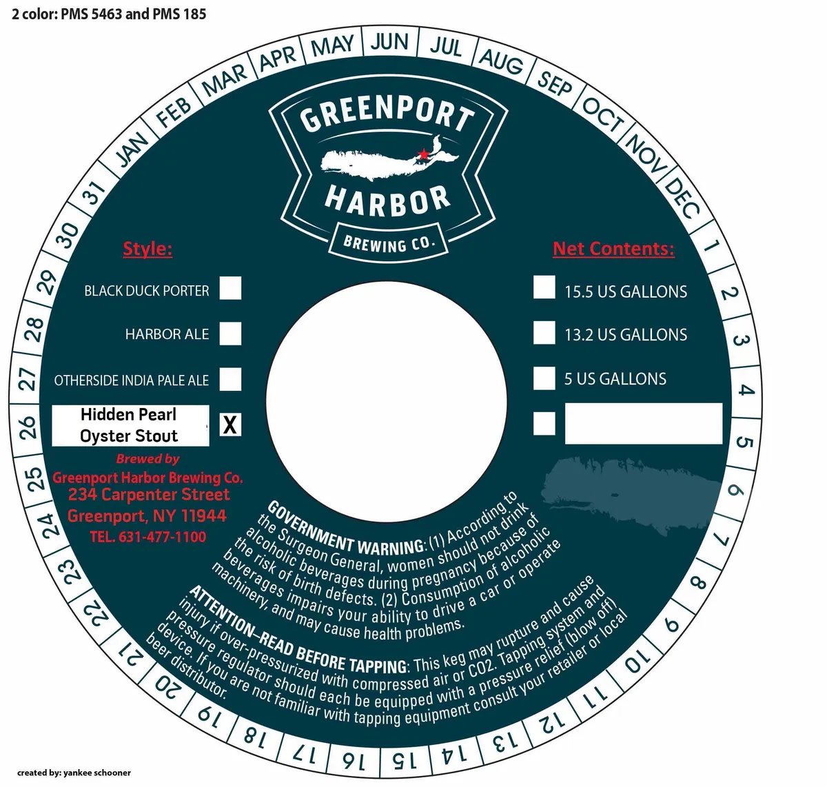 Hidden Pearl Oyster Stout — full label as filed with TTB