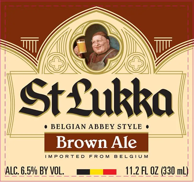St Lukka Brown Ale label art — ST LUKKA