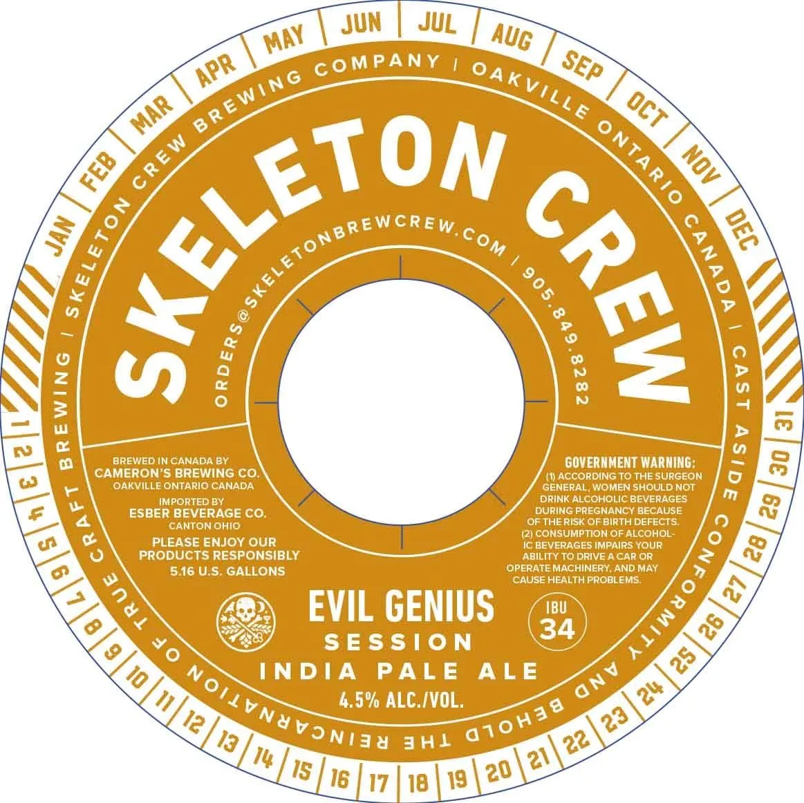 Evil Genius Session India Pale Ale — full label as filed with TTB