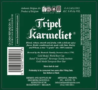 Tripel Karmeliet label