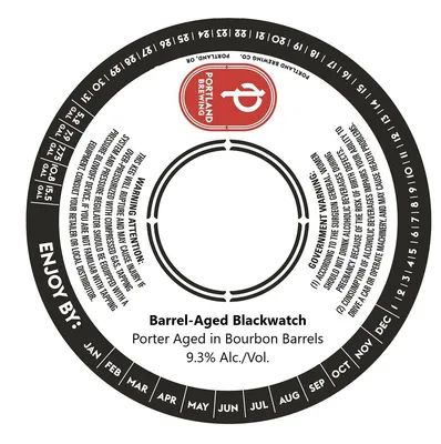 Barrel-Aged Blackwatch label