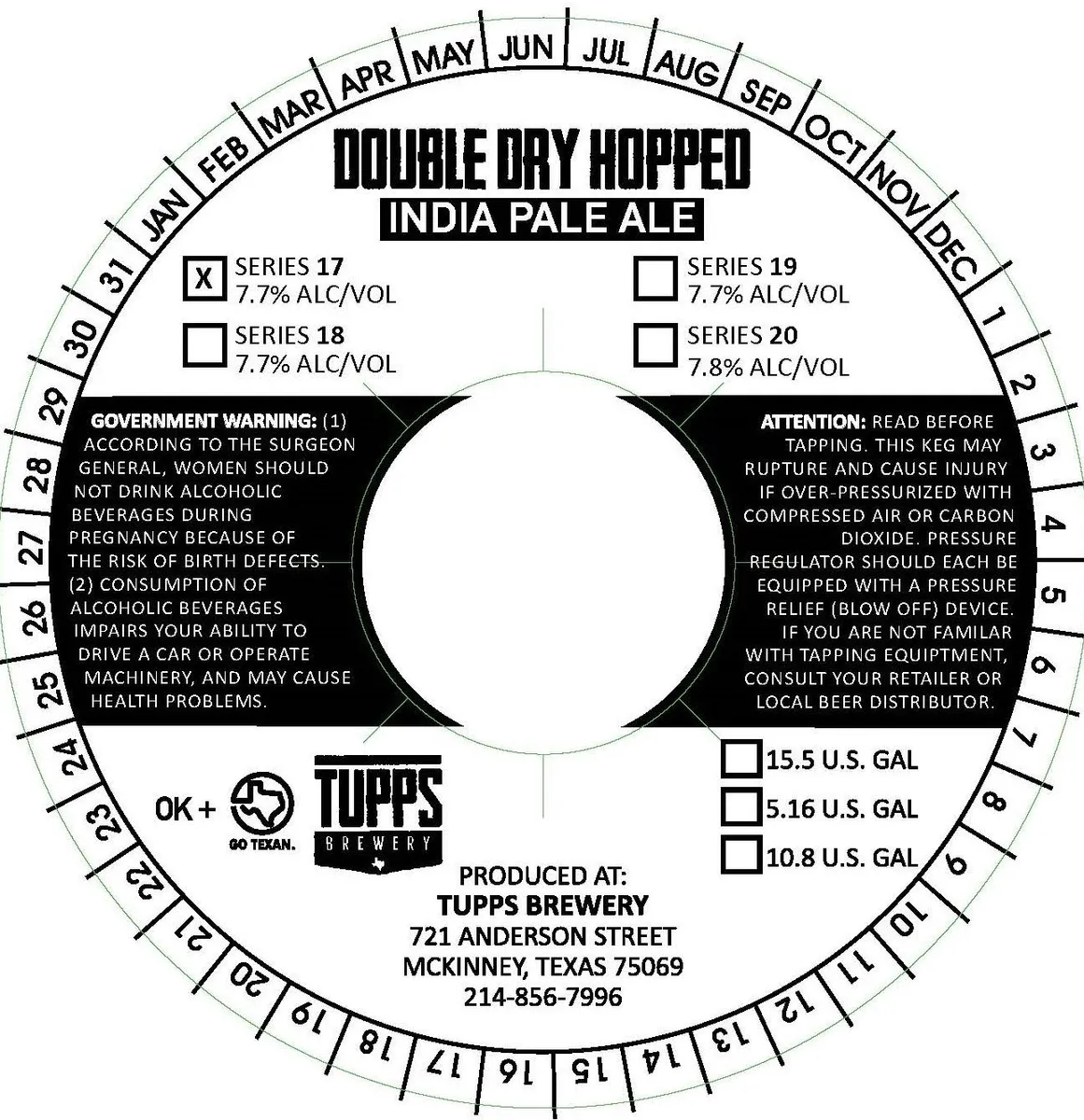 Double Dry Hopped India Pale Ale Series 17 label art — DOUBLE DRY HOPPED INDIA PALE ALE SERIES 17