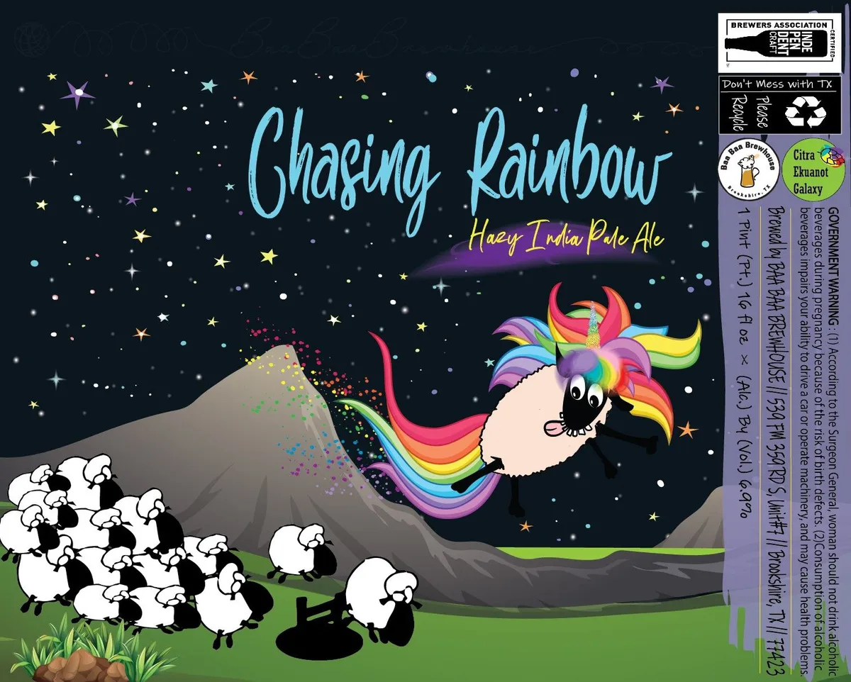 Chasing Rainbow label art — CHASING RAINBOW HAZY INDIA PALE ALE