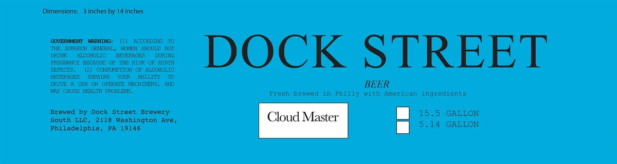 Cloud Master — full label as filed with TTB