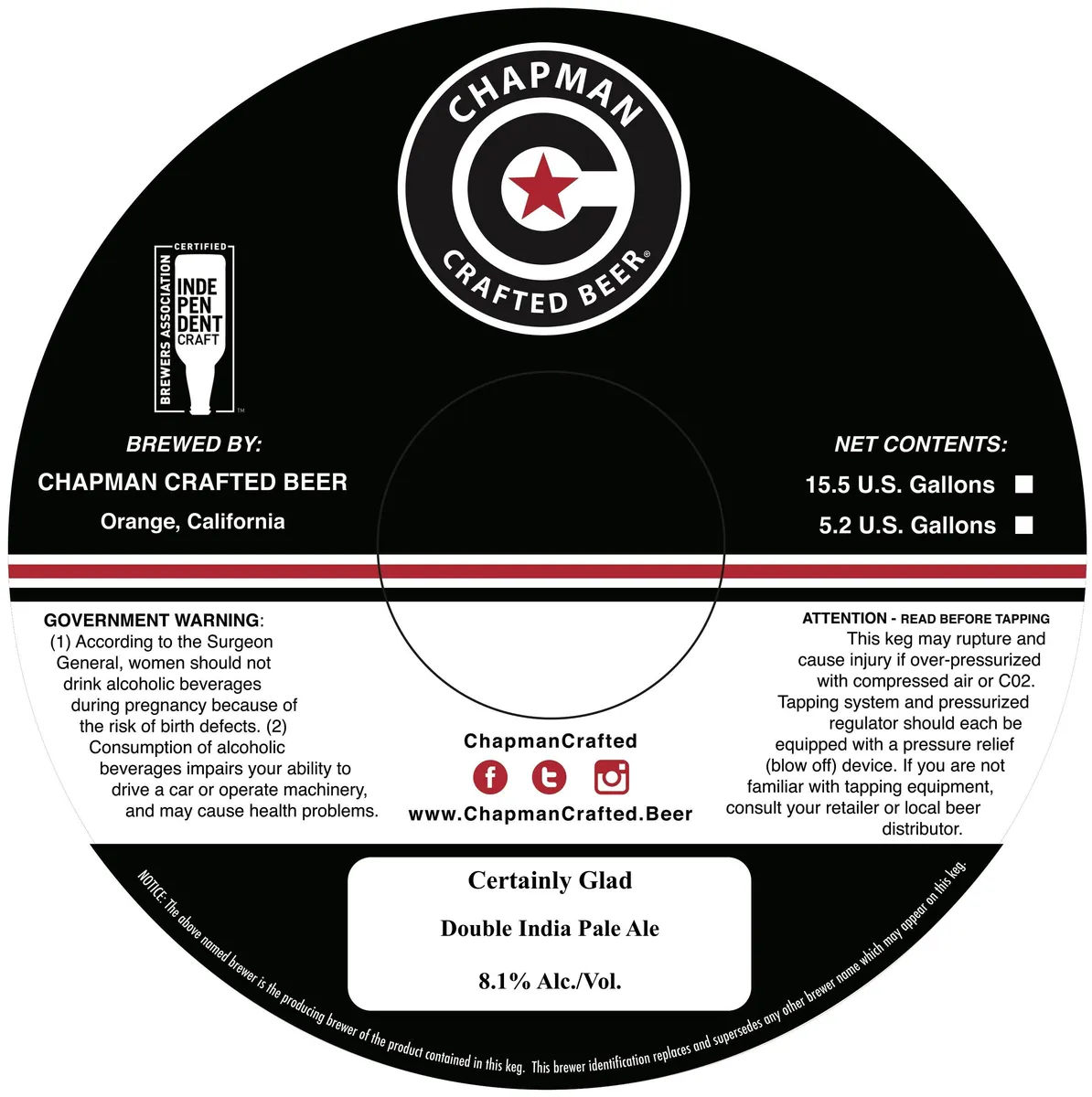 Certainly Glad — full label as filed with TTB