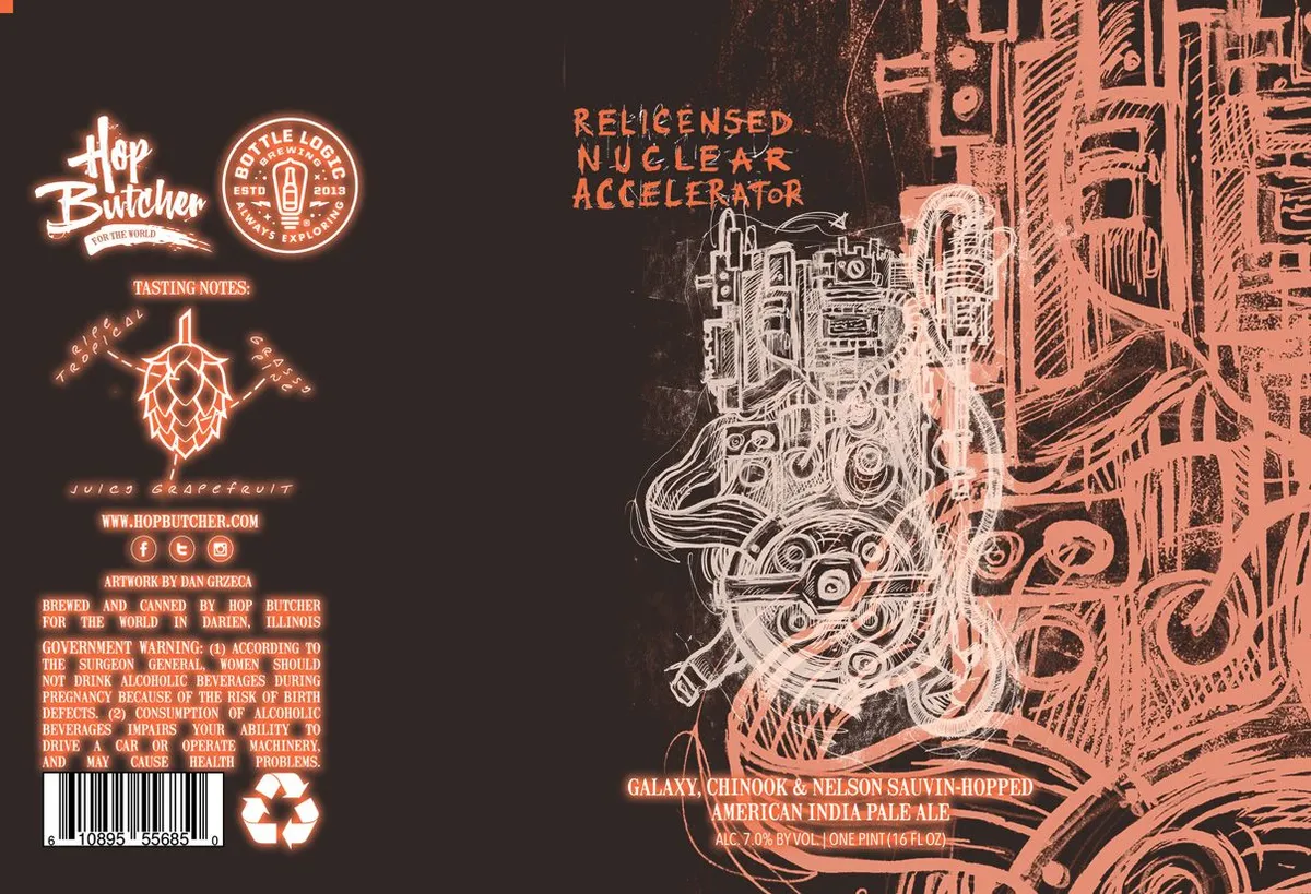 Relicensed Nuclear Accelerator label art — HOP BUTCHER FOR THE WORLD
